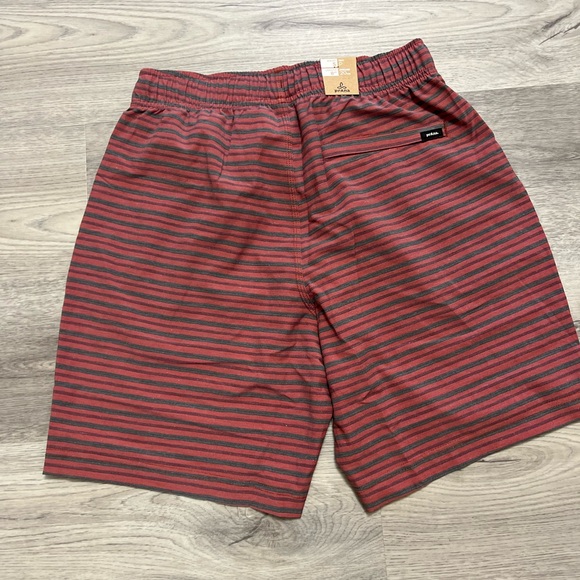 PrAna Metric E-Waist Rust Stripe Mens XL 8" Quick Dry Boardshort Stretch size S - Picture 2 of 6